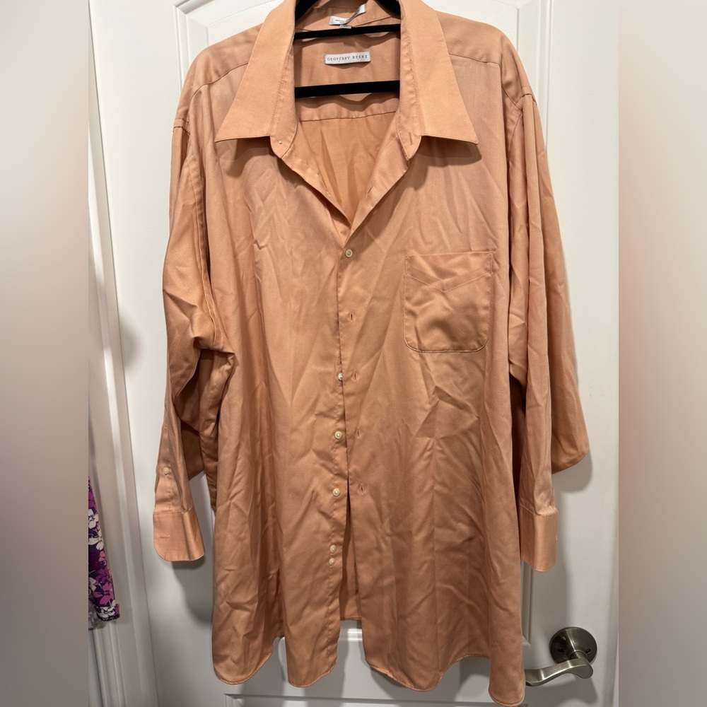 Geoffrey Beene Sateen Peach Shirt